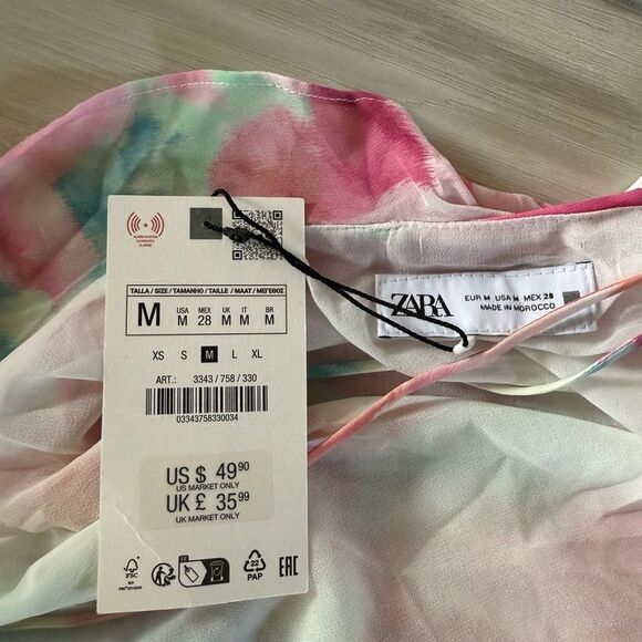 ZARA Ruffled Mini Dress Medium NWT IN PACKAGE - Picture 7 of 8